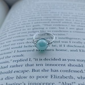 Wire Wrapped Sky Blue Ring